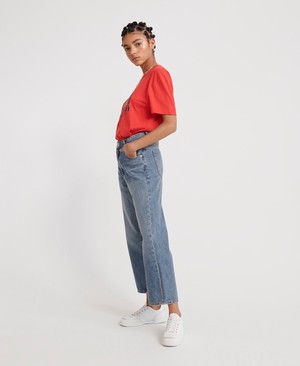 Superdry Phoebe Wide Leg Női Farmer Kék | DUBWL9168